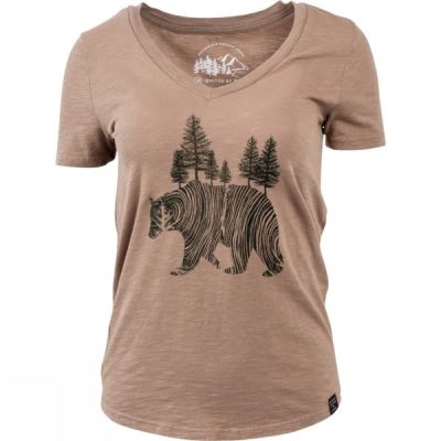 Playeras United By Blue Pine Bear Mujer - Marrones - Chile DIX629153